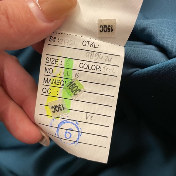 Morilee Style 21721 Midi Silky Satin Bridesmaid Dress - Size 6 - Teal - Picture 14 of 16